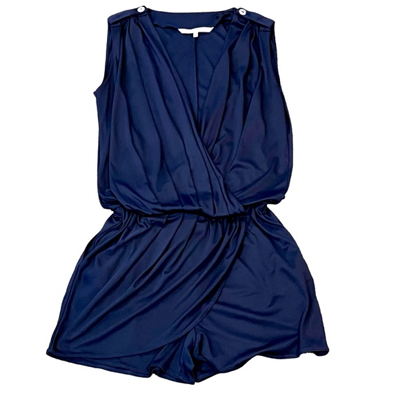 RACHEL Rachel Roy Pants - RACHEL ROY sleeveless shorts romper jumpsuit skort size small blue silky pockets